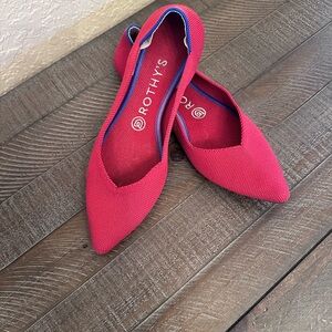 Rothy's Bold Red Pointed Flats